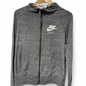 Nike Jacket Grey Zip Up Swoosh Logo size Medium